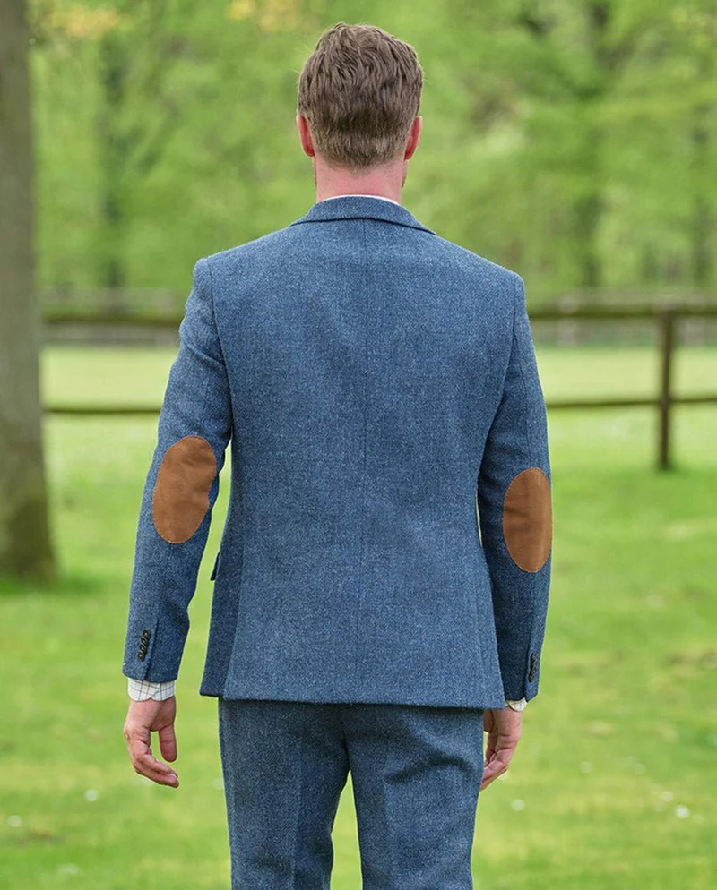 Harris Tweed Sakko "London" in blue shadow