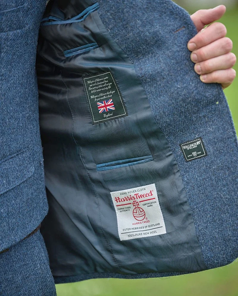 Harris Tweed Sakko "London" in blue shadow