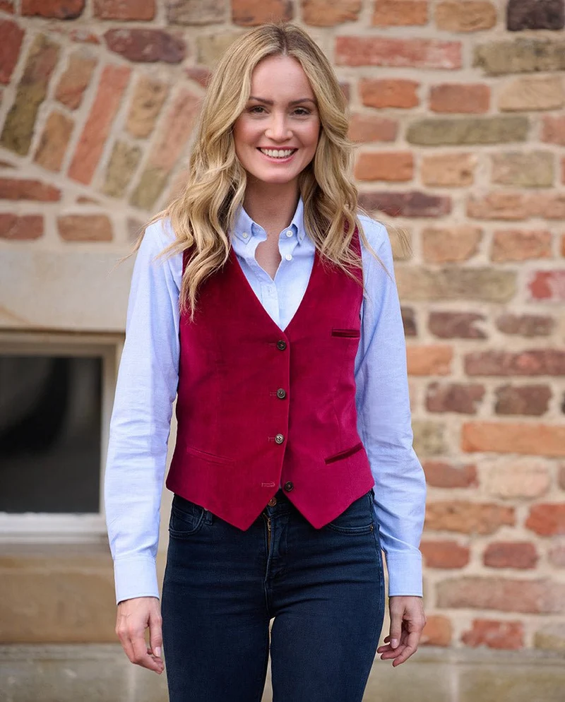 Damen Samtweste "Lea" in red