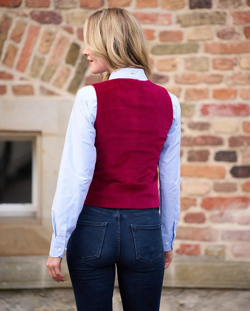 Damen Samtweste "Lea" in red