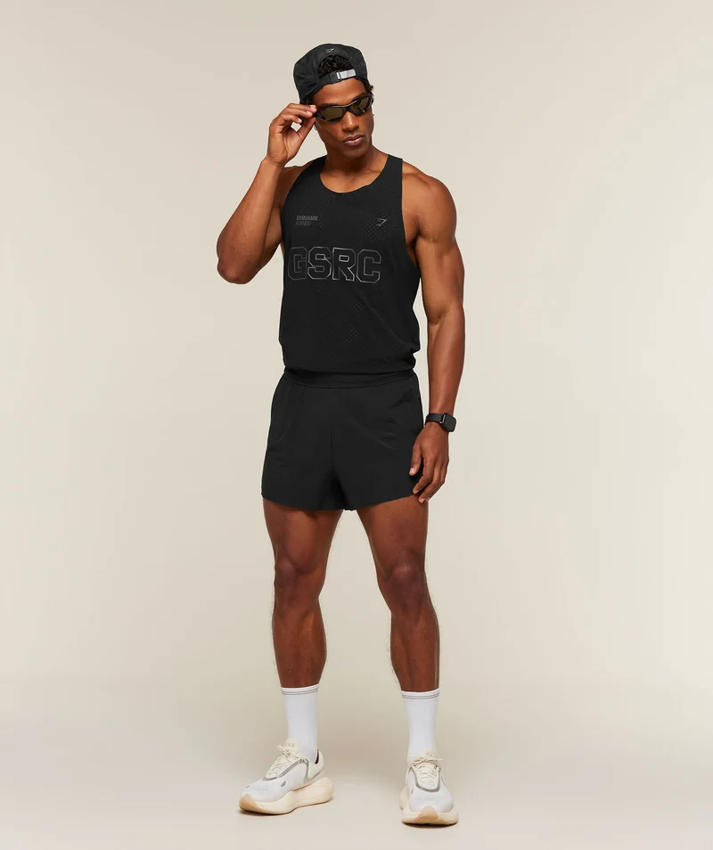 Gymshark Running Elite High Split Race Day Shorts - Black