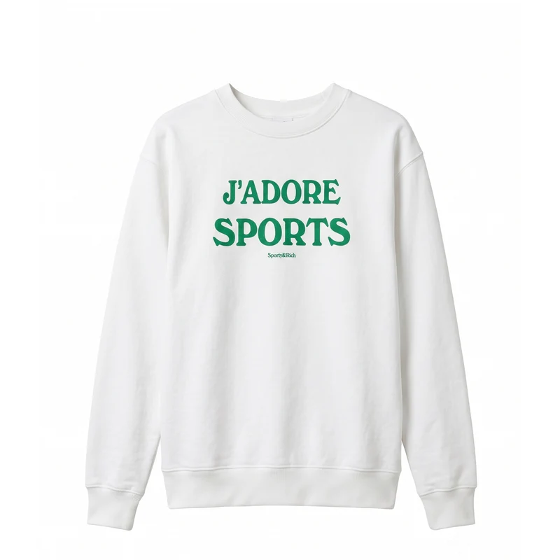 Sporty & Rich Jadore Flocked Crewneck