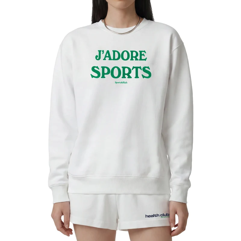 Sporty & Rich Jadore Flocked Crewneck
