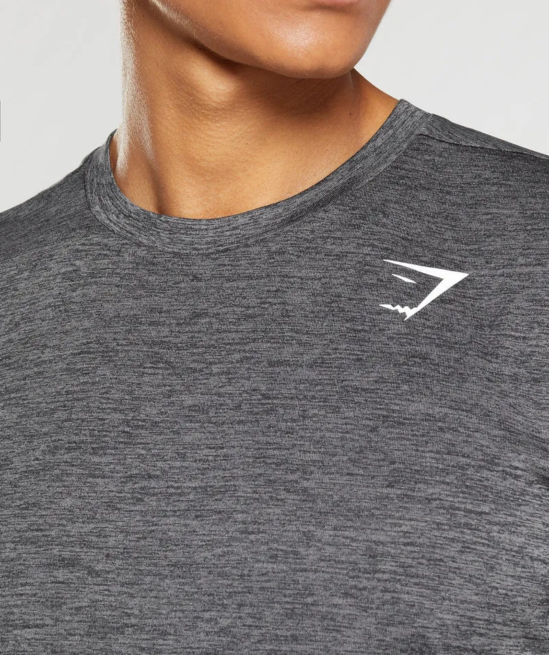 Gymshark Arrival Marl T-Shirt - Black/Silhouette Grey Marl