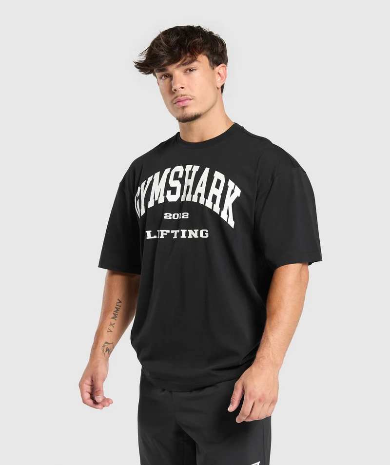 Gymshark 2012 Lifting Oversized T-Shirt - Black