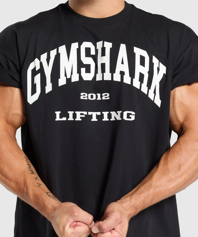 Gymshark 2012 Lifting Oversized T-Shirt - Black