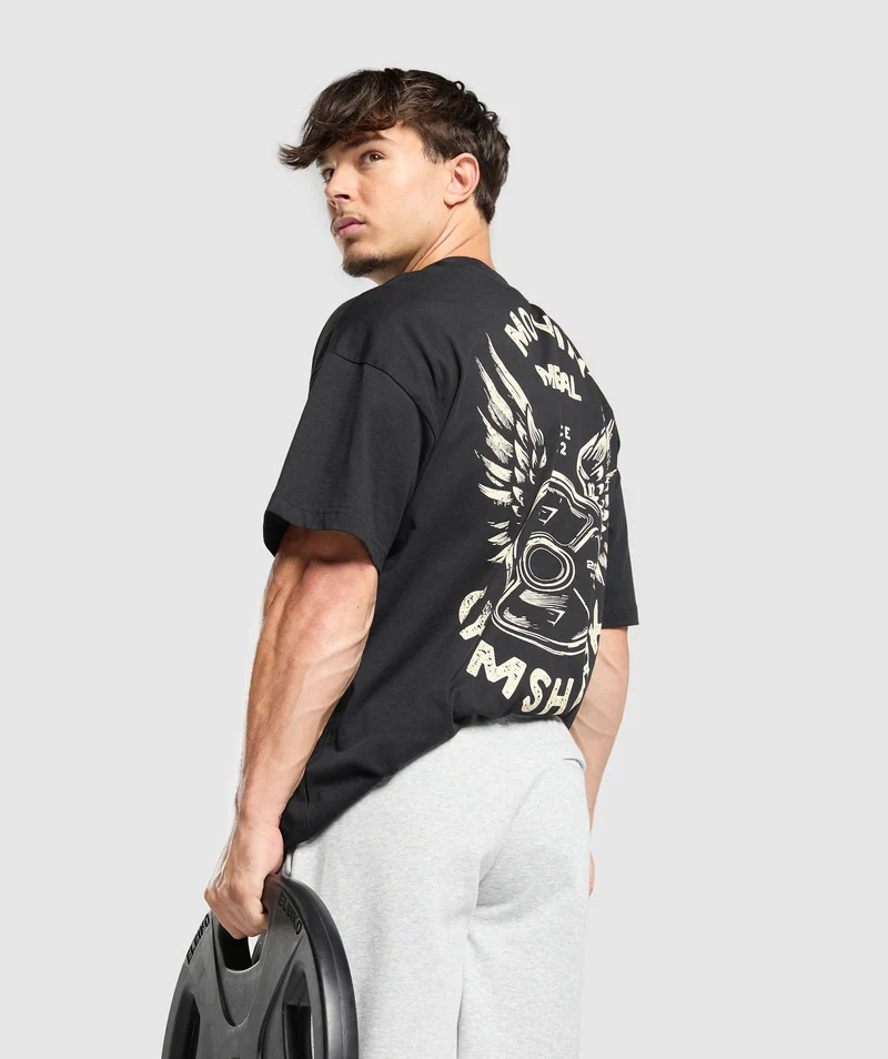 Gymshark Movin' Metal Graphic T-Shirt - Black