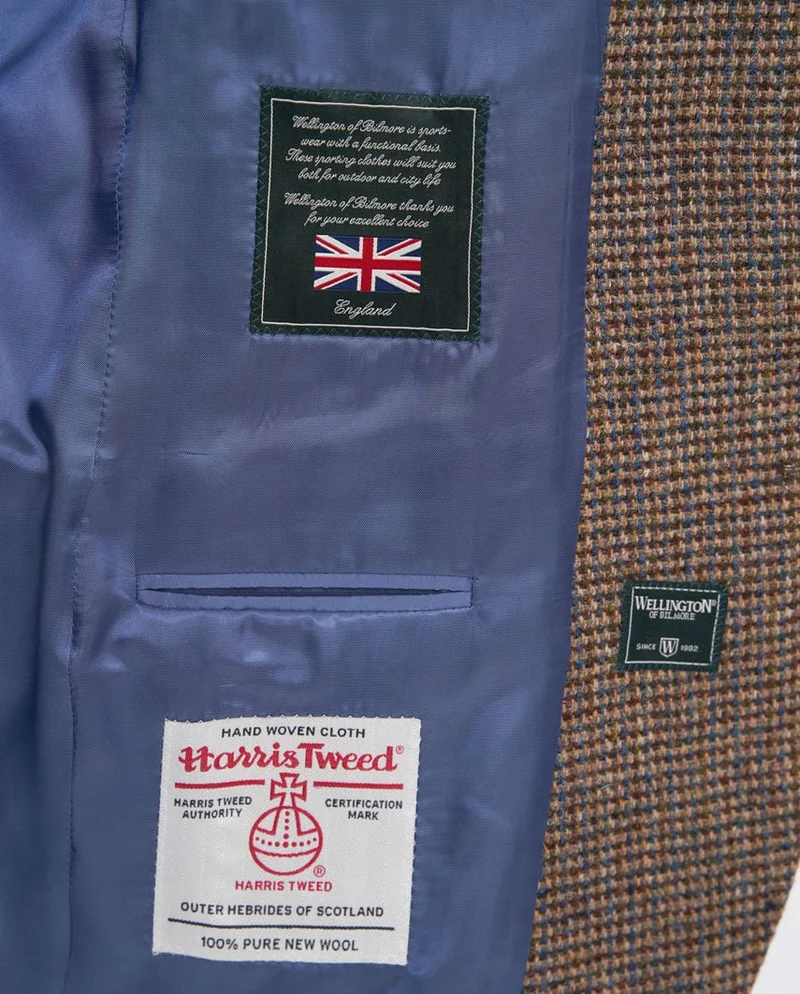 Harris Tweed Sakko "London" in buntem Hahnentritt