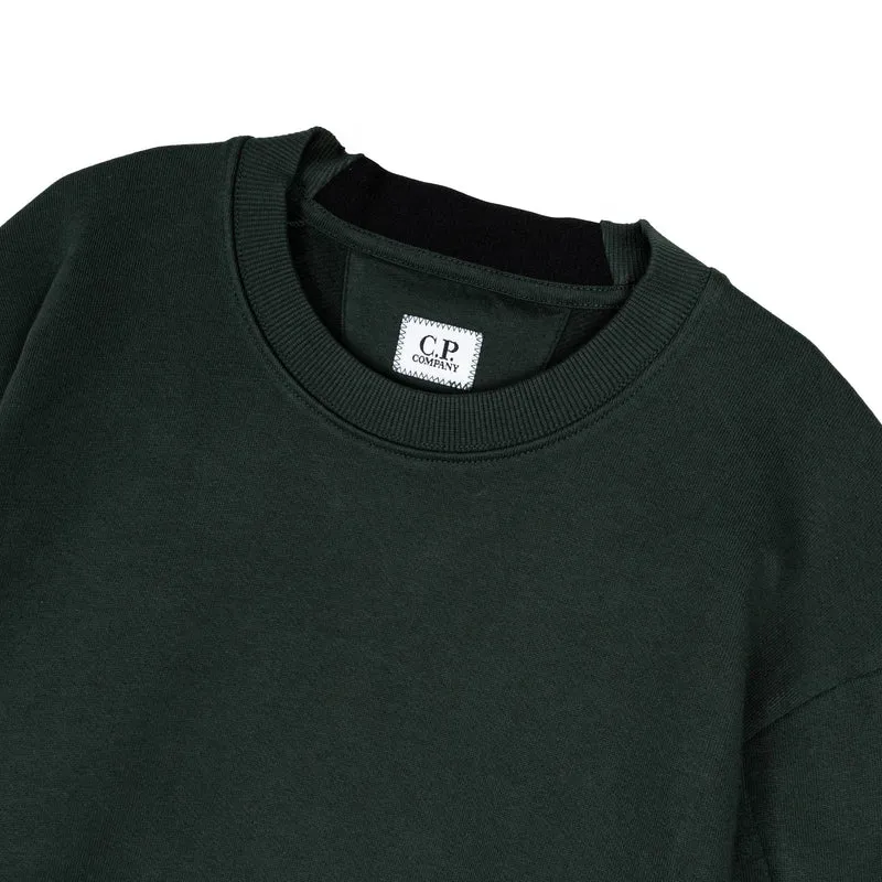 C.P. Company Diagonal Raised Fleece Crew Neck Lens Sweatshirt
