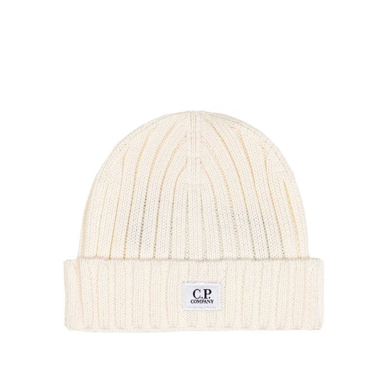 C.P. Company Extra Fine Merino Wool Knit Logo Beanie