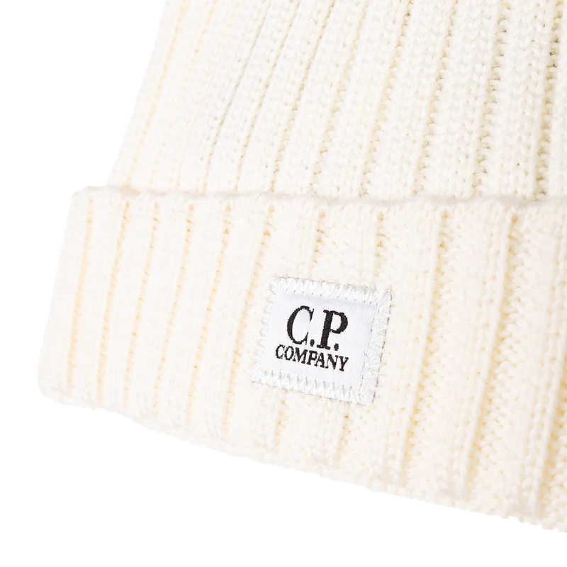 C.P. Company Extra Fine Merino Wool Knit Logo Beanie