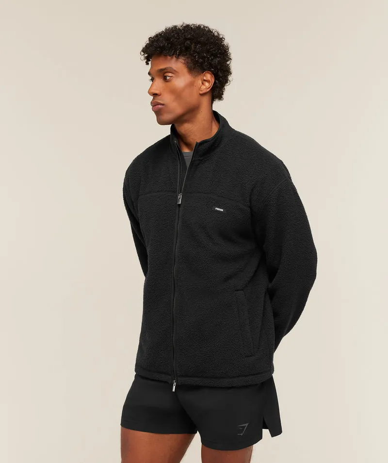 Gymshark Fleece Zip Through Jacket - Black