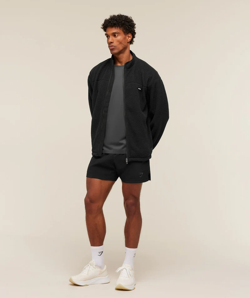 Gymshark Fleece Zip Through Jacket - Black