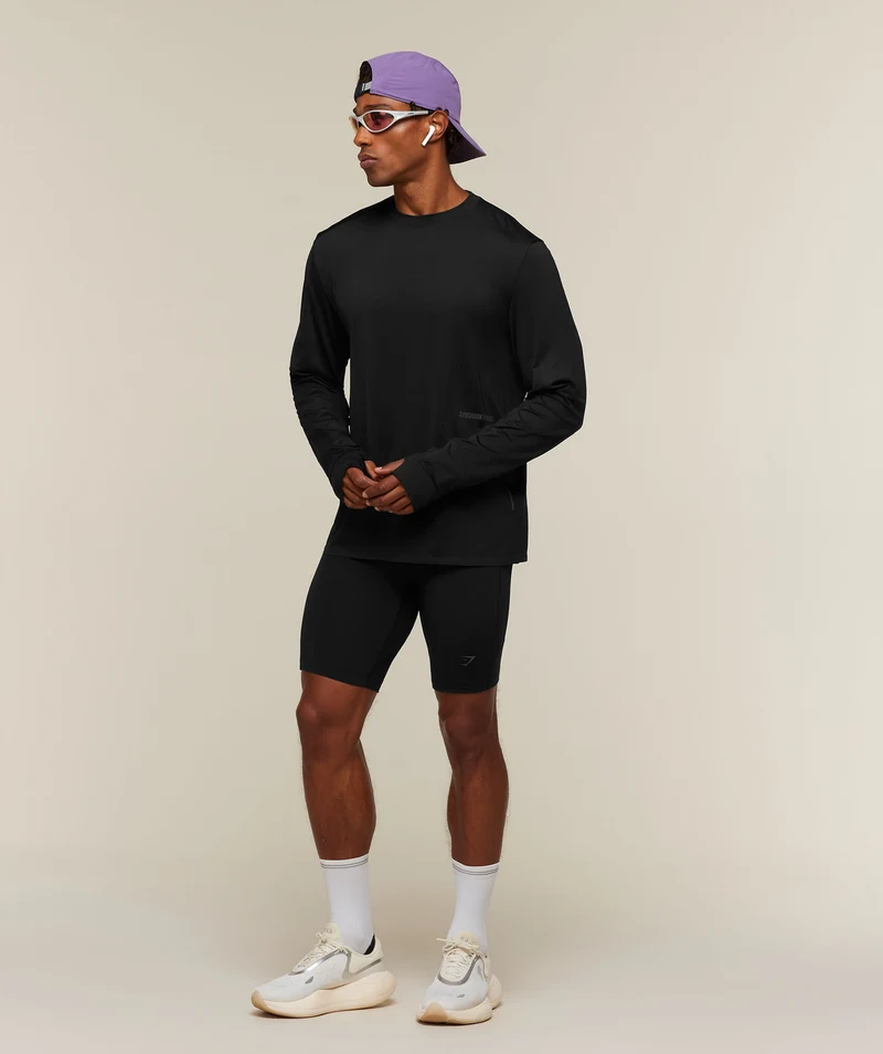Gymshark Running Elite Long Sleeve T-Shirt - Black
