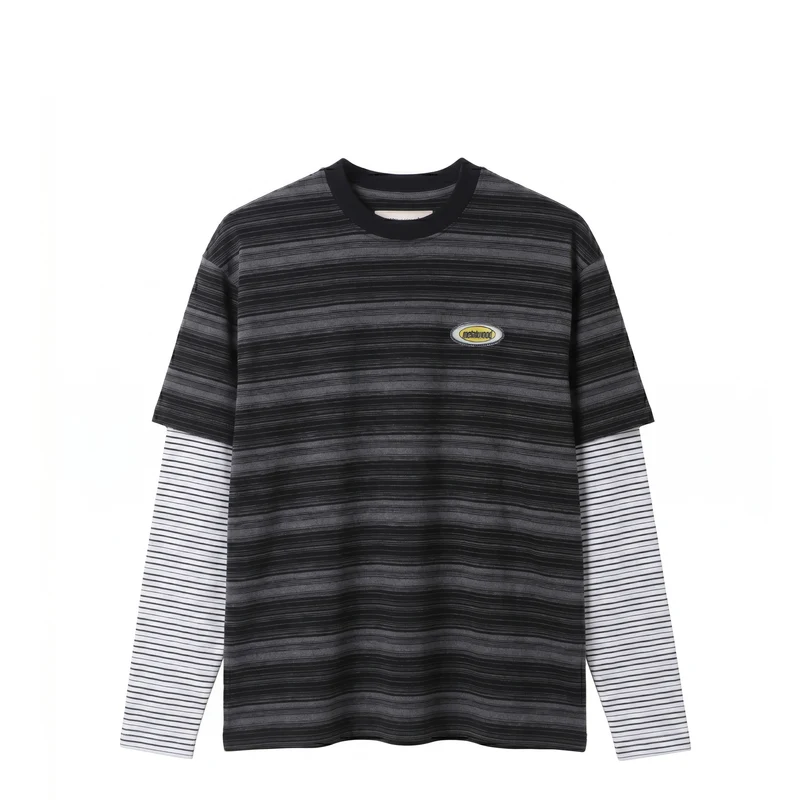 Metalwood Double Layer Striped T-Shirt