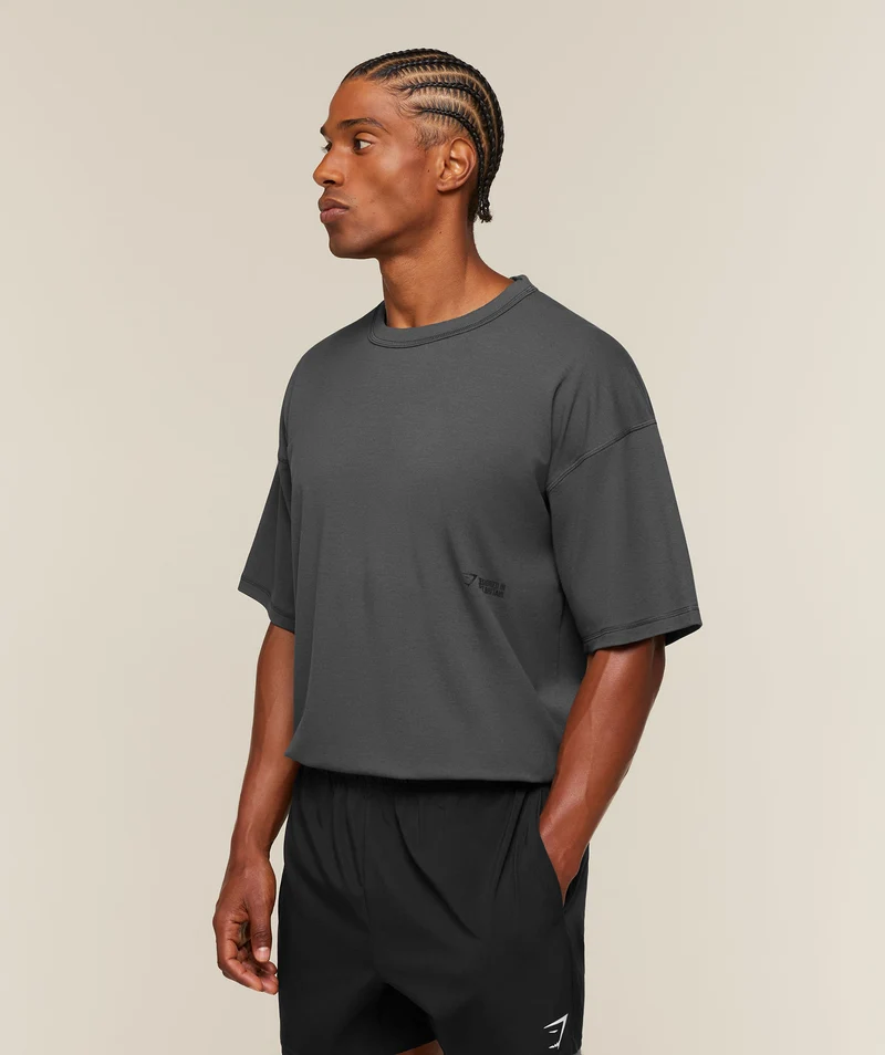 Gymshark Hybrid T-Shirt - Onyx Grey