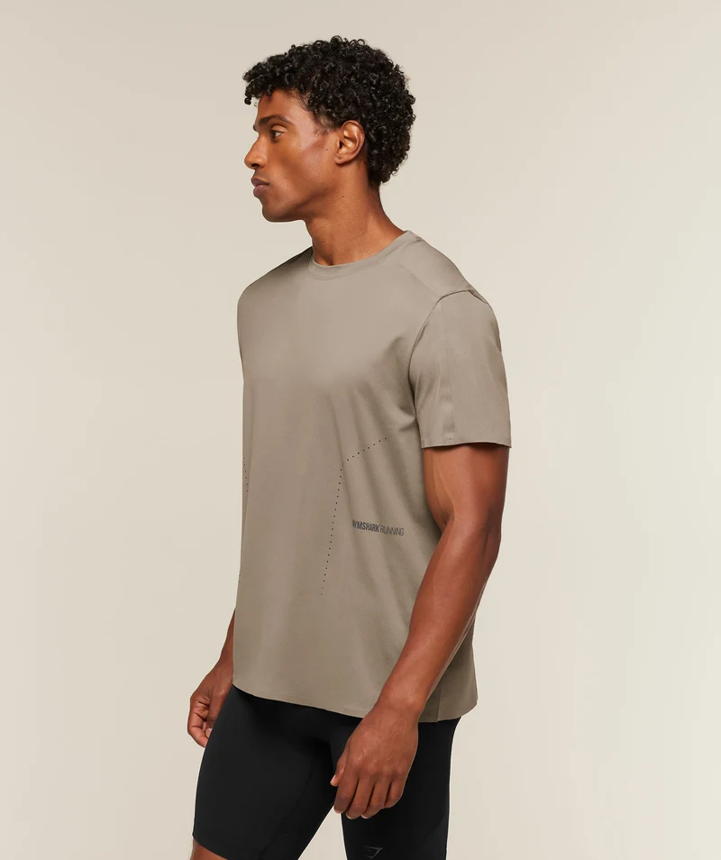 Gymshark Running Elite T-Shirt - Lifestyle Brown