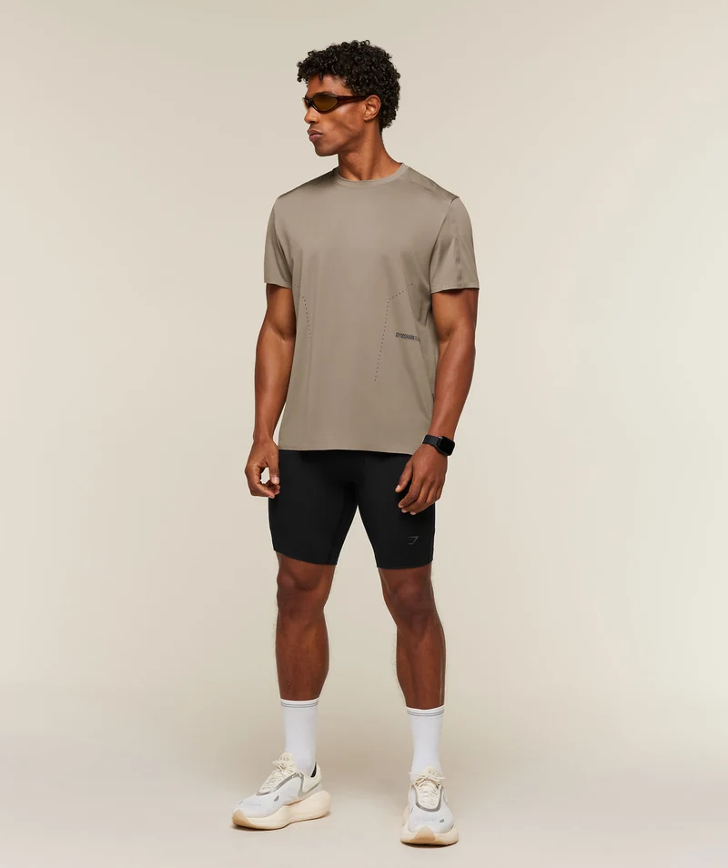 Gymshark Running Elite T-Shirt - Lifestyle Brown