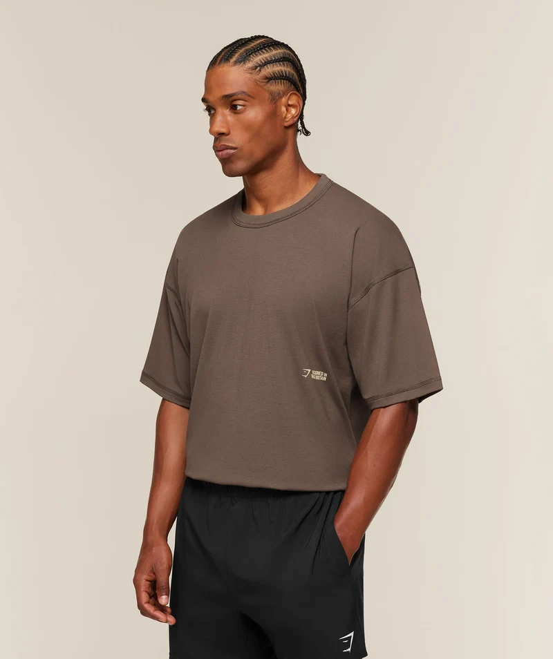 Gymshark Hybrid T-Shirt - Soft Brown