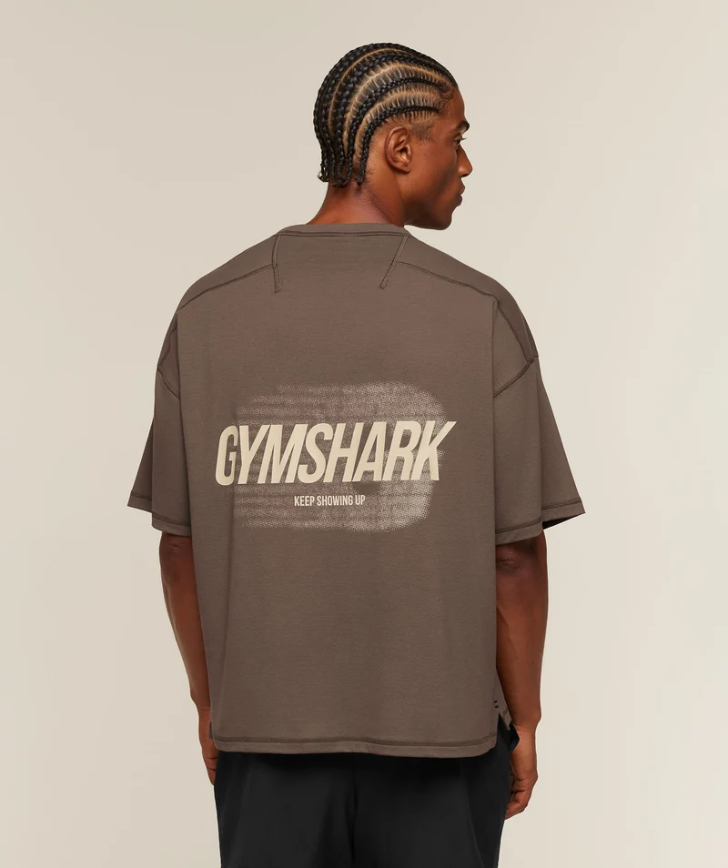 Gymshark Hybrid T-Shirt - Soft Brown