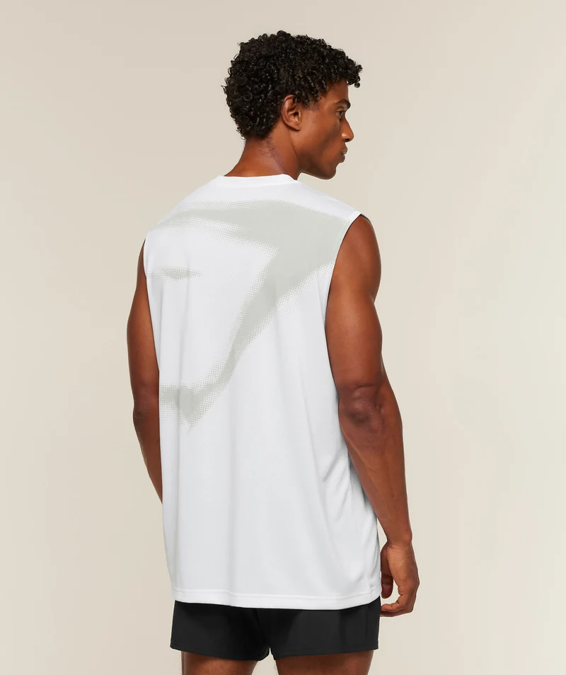 Gymshark Motion Blur Graphic Tank - White