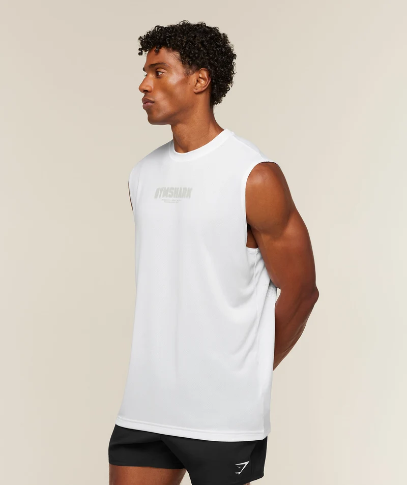 Gymshark Motion Blur Graphic Tank - White