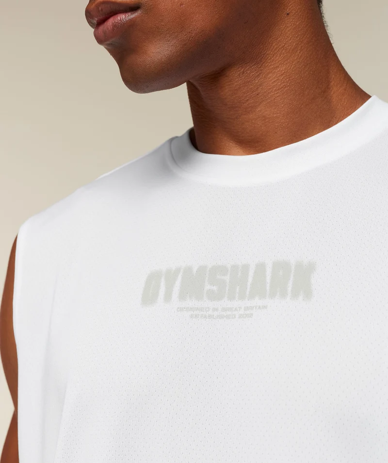 Gymshark Motion Blur Graphic Tank - White