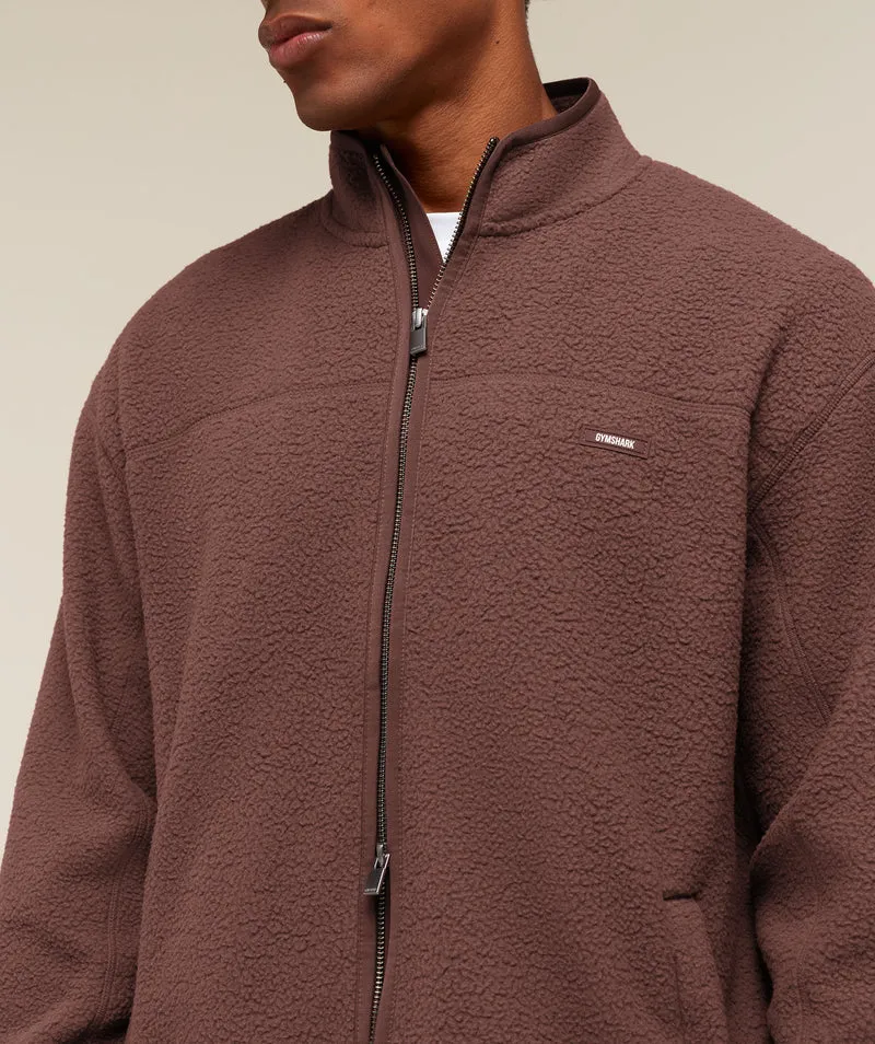 Gymshark Fleece Zip Through Jacket - Espresso Brown