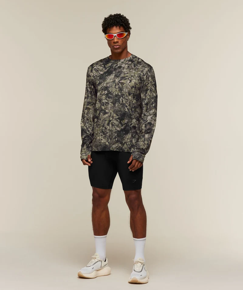 Gymshark Running Elite Long Sleeve T-Shirt - Chalk Beige