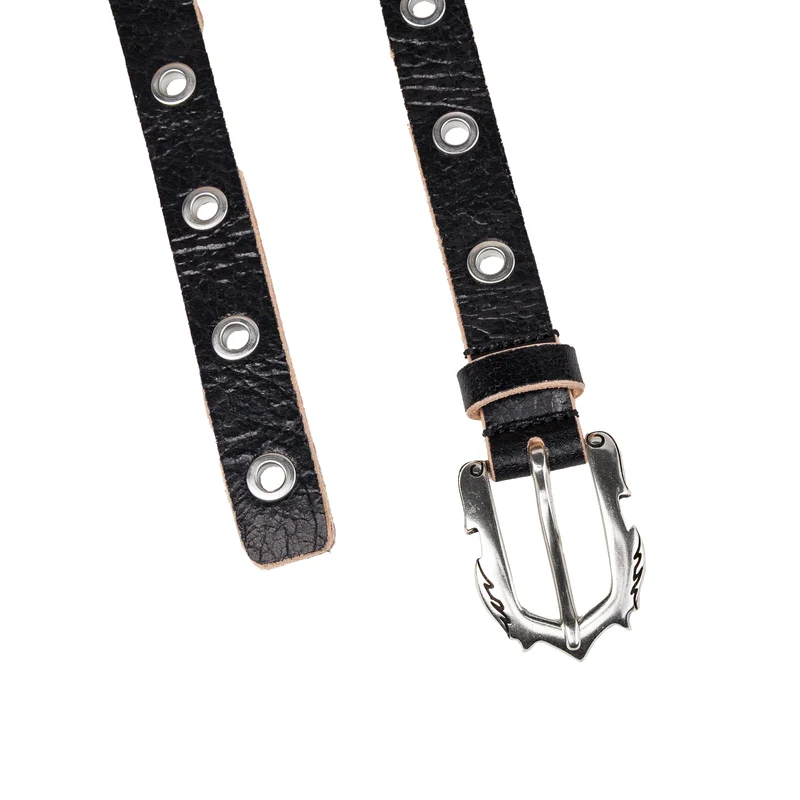 Molebo Extra Long Flame Cracked Eyelet Belt