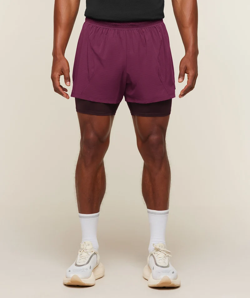 Gymshark Running 4" 2-in-1 Shorts - Strength Pink/Cherry Purple