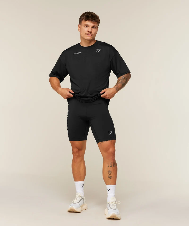 Gymshark Conditioning Club Oversized T-Shirt - Black/Silver Reflective