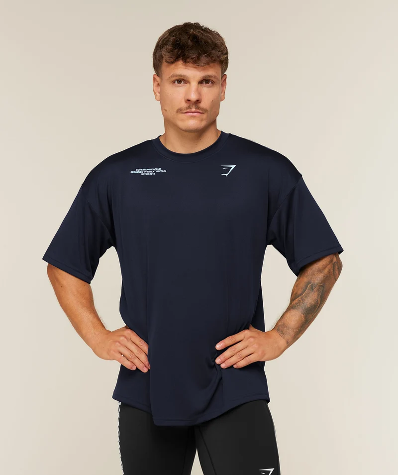 Gymshark Conditioning Club Oversized T-Shirt - Heavy Blue/Tranquil Blue