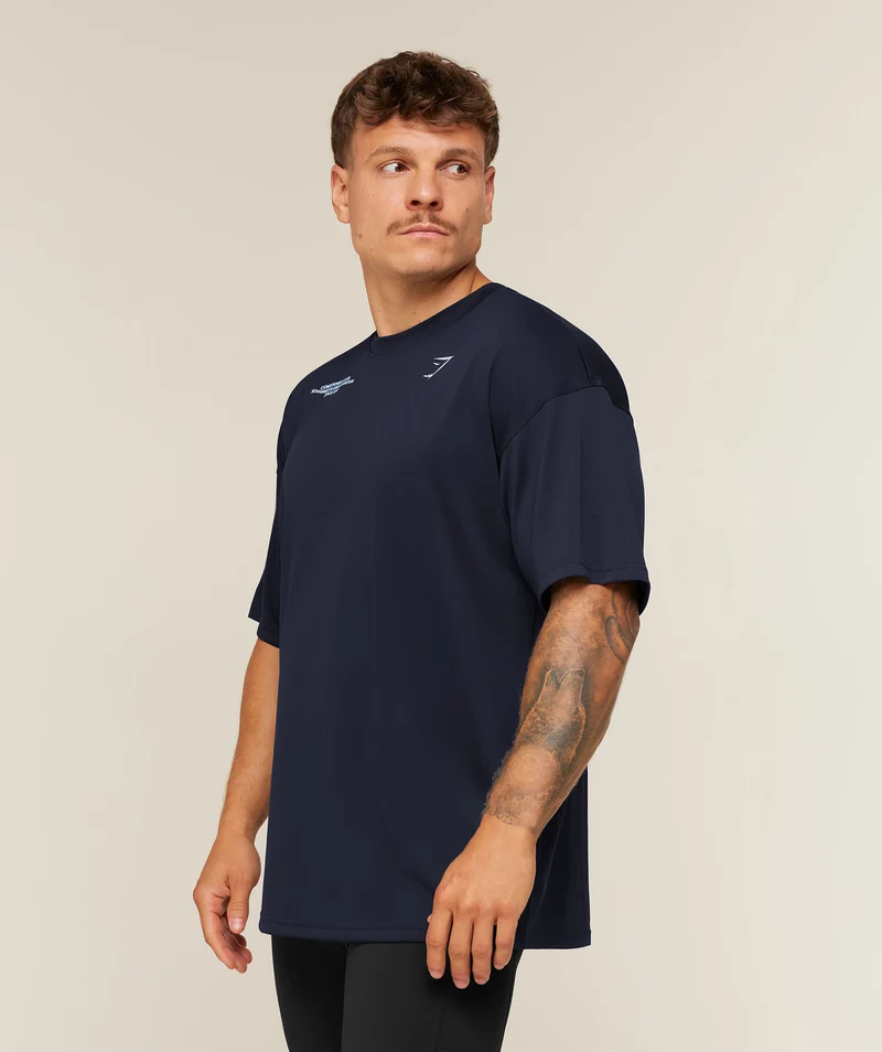 Gymshark Conditioning Club Oversized T-Shirt - Heavy Blue/Tranquil Blue