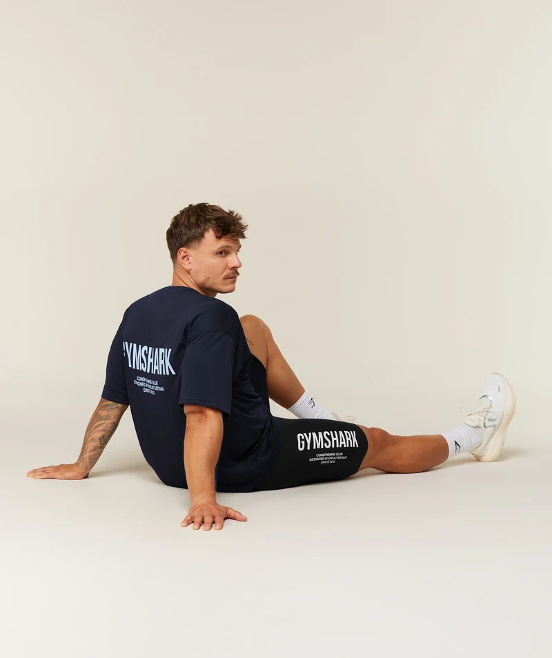 Gymshark Conditioning Club Oversized T-Shirt - Heavy Blue/Tranquil Blue