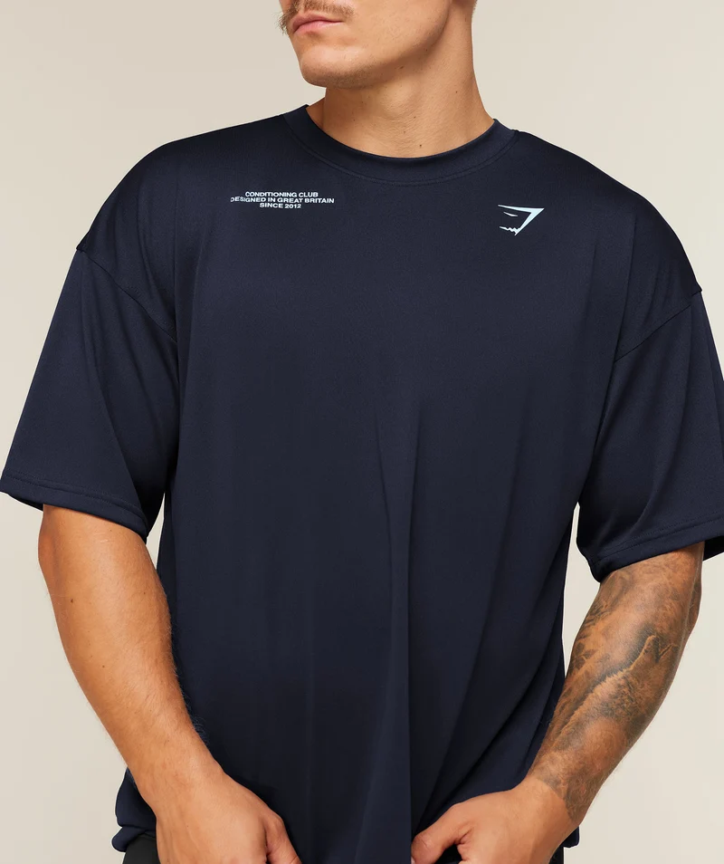 Gymshark Conditioning Club Oversized T-Shirt - Heavy Blue/Tranquil Blue
