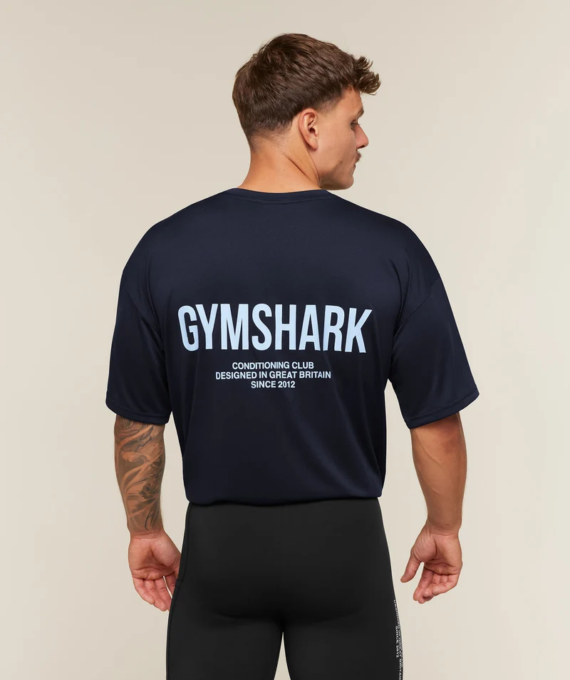 Gymshark Conditioning Club Oversized T-Shirt - Heavy Blue/Tranquil Blue