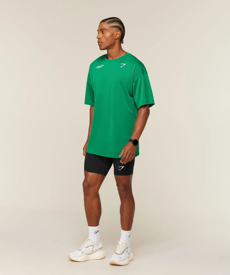 Gymshark Conditioning Club Oversized T-Shirt - Track Green/White