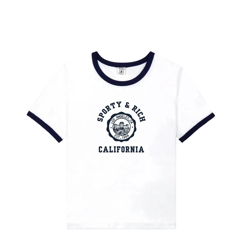 Sporty & Rich California Emblem Soft Ringer Tee