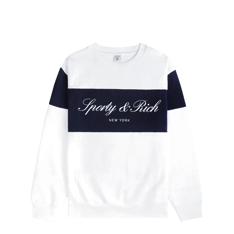 Sporty & Rich Signature Logo Block Crewneck