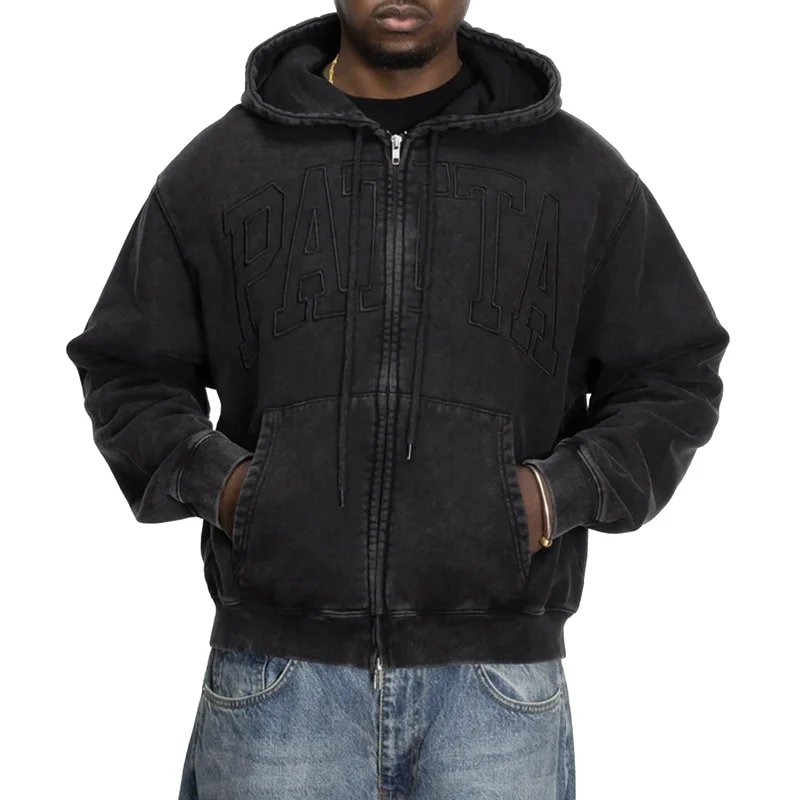 Patta Loopback Logo Zip Hooded Sweater