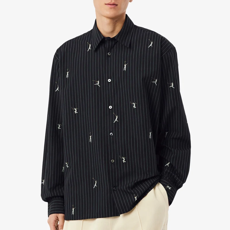Lacoste Relaxed Fit Embroidered Cotton Shirt