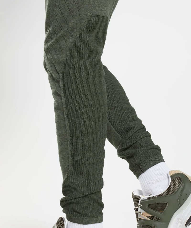 Gymshark Retake Knit Jogger - Moss Olive Marl/Moss Olive