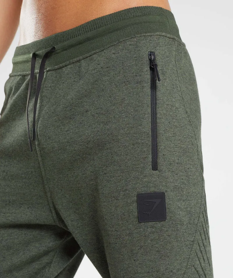 Gymshark Retake Knit Jogger - Moss Olive Marl/Moss Olive