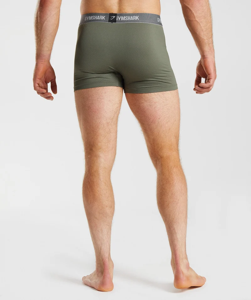 Gymshark Sports Tech Boxer 2PK - Black/Core Olive