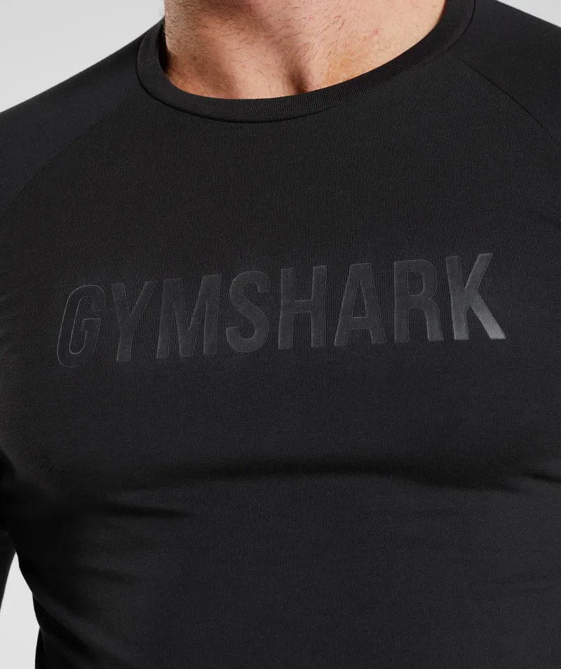 Gymshark Apollo Muscle Fit Long Sleeve T-Shirt - Black