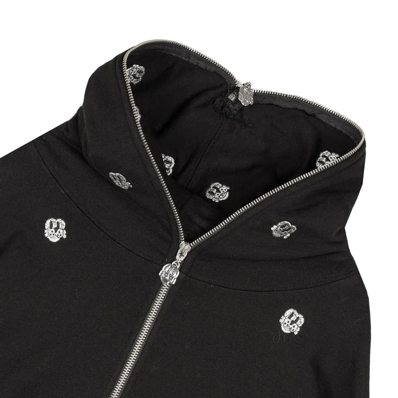 CHITO International Allover Finesse Embroidered 1/4 Zip Pullover Hoodie