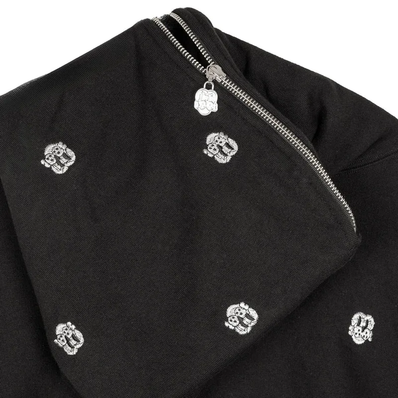 CHITO International Allover Finesse Embroidered 1/4 Zip Pullover Hoodie