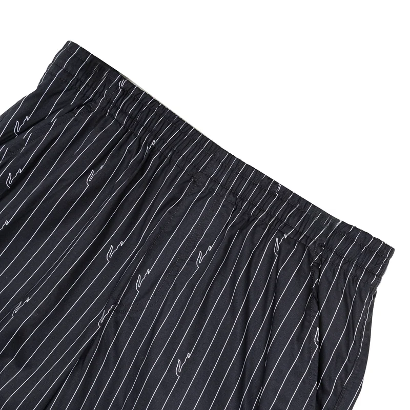 Lacoste Crocodile Print Stripe Cotton Shorts