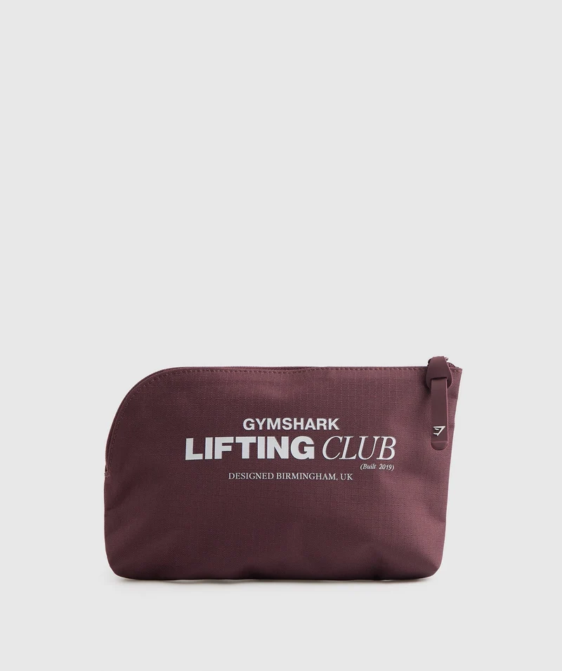 Gymshark Social Club Cosmetic Bag - Cherry Brown